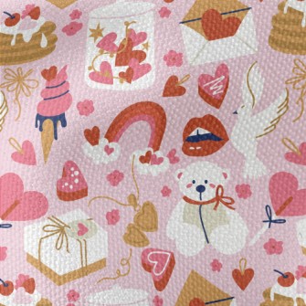 Pink And Happy Love And Desser Waterproof Canvas