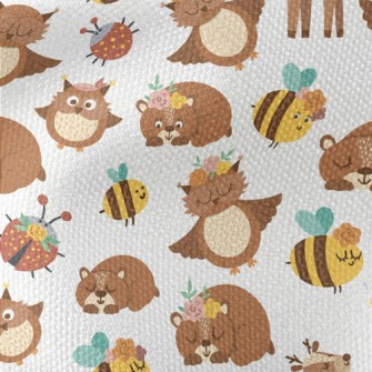 Brown Owl And Bear Waterproof Canvas