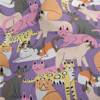 Elegant Colorful Cats Athletic Mesh Flat Back