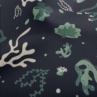 Green Floating Corals Athletic Mesh Flat Back