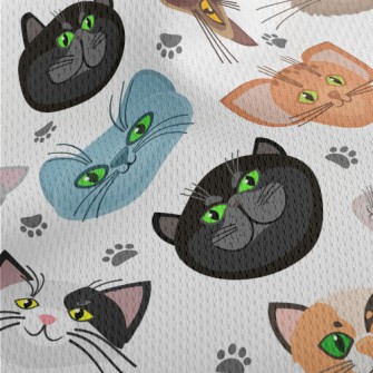 Big Eyes Cat Head Athletic Mesh Flat Back