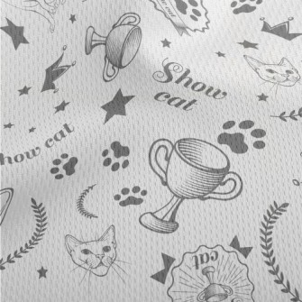 Realistic Line Drawing Of Cat Athletic Mesh Flat Back