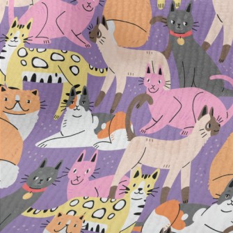 Elegant Colorful Cats Terry