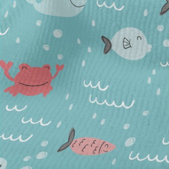 Whales And Fish Swimming In Th Terry