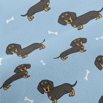 Long Cute Black Dachshund Performance Linen