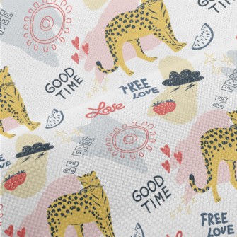 Cute Style Text And Leopard Performance Linen