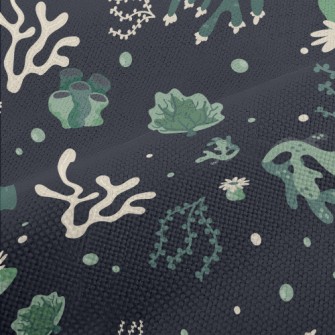 Green Floating Corals Performance Linen