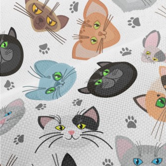 Big Eyes Cat Head Performance Linen
