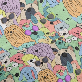 Dogs In Simple Colors Performance Linen