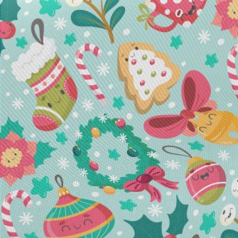 Happy Christmas Items Twill