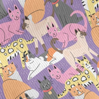 Elegant Colorful Cats Standard Corduroy