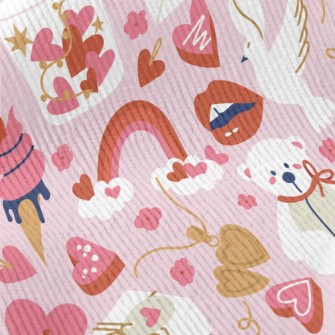 Pink And Happy Love And Desser Standard Corduroy