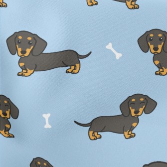 Long Cute Black Dachshund Stretch Ponte