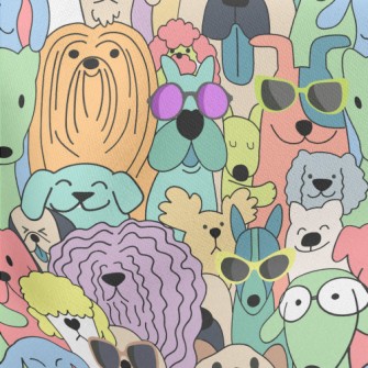 Dogs In Simple Colors Stretch Ponte
