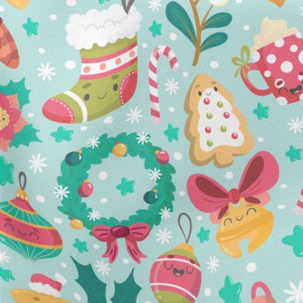 Happy Christmas Items Stretch Ponte