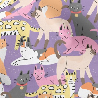 Elegant Colorful Cats Micro Fleece