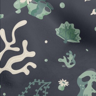 Green Floating Corals Micro Fleece