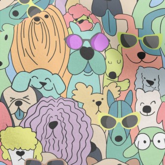 Dogs In Simple Colors Micro Fleece