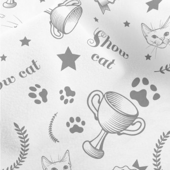 Realistic Line Drawing Of Cat Micro Fleece
