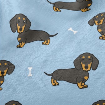 Long Cute Black Dachshund Minky