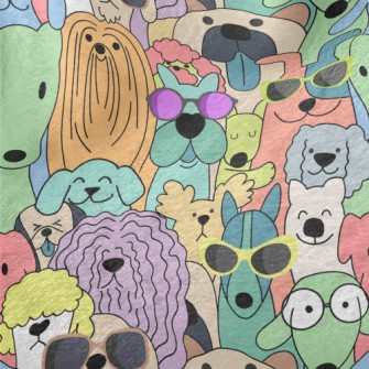 Dogs In Simple Colors Minky