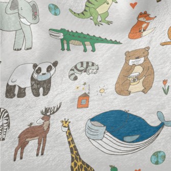 Animals Wearing Masks Minky