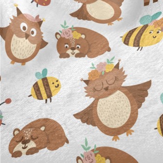 Brown Owl And Bear Minky