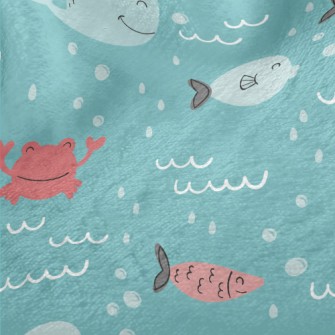 Whales And Fish Swimming In Th Minky