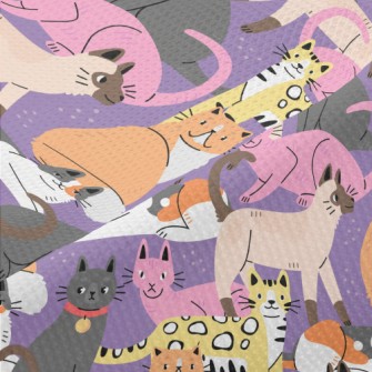 Elegant Colorful Cats Piqué