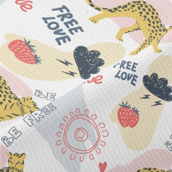Cute Style Text And Leopard Piqué