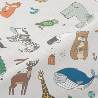 Animals Wearing Masks Piqué