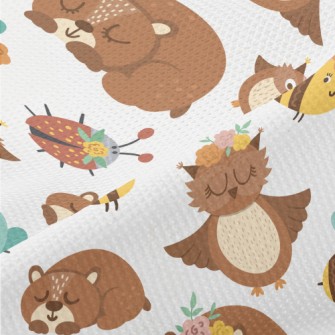 Brown Owl And Bear Piqué