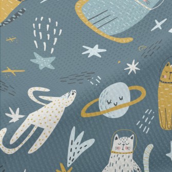 Cat Floating In Space Piqué