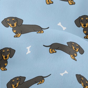 Long Cute Black Dachshund Lightweight Performance Linen