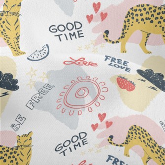 Cute Style Text And Leopard Lightweight Performance Linen