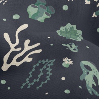 Green Floating Corals Lightweight Performance Linen