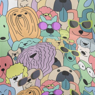Dogs In Simple Colors Lightweight Performance Linen