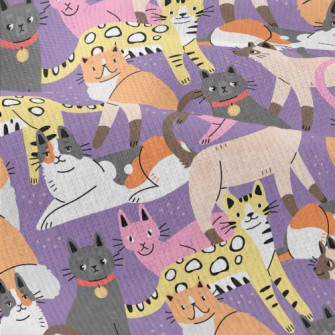 Elegant Colorful Cats Modern Jersey