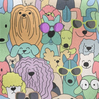 Dogs In Simple Colors Jersey Backed Fleece