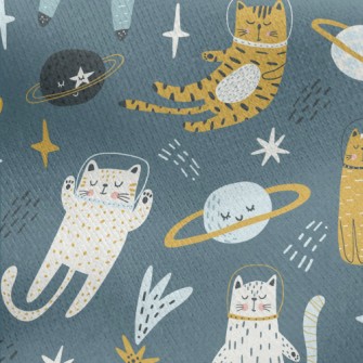 Cat Floating In Space Jersey Backed Fleece