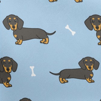 Long Cute Black Dachshund Pongee