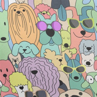 Dogs In Simple Colors Pongee