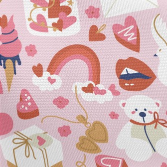 Pink And Happy Love And Desser Pongee