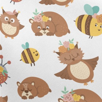 Brown Owl And Bear Pongee