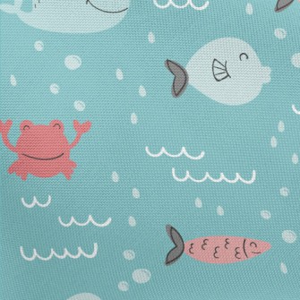 Whales And Fish Swimming In Th Pongee