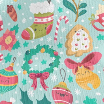 Happy Christmas Items Stretch Jersey