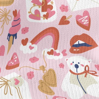 Pink And Happy Love And Desser Stretch Jersey