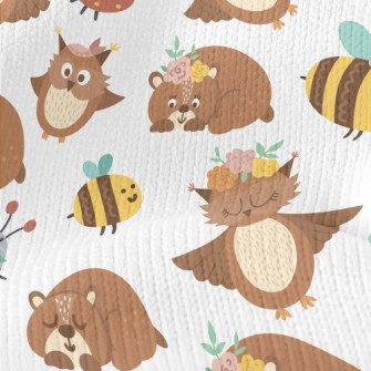 Brown Owl And Bear Stretch Jersey