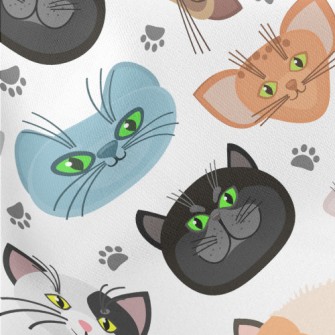 Big Eyes Cat Head Lightweight Cotton Poplin