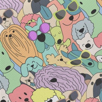 Dogs In Simple Colors Midweight Cotton Poplin